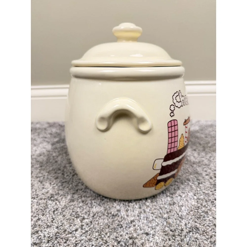Vintage‎ Treasure Craft Chew Chew Train Ceramic Cookie Jar Canister Made in USA